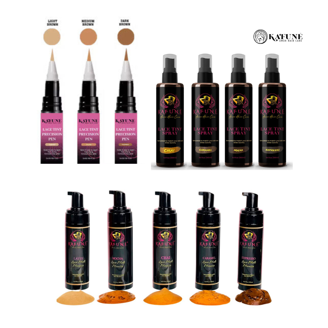 Conceal Tint Bundle for Lace Wigs by Kafune Amor Hair Care - Step 2 of 4-Step System, Long-Lasting Tint, 3 Colors for All Complexions, On-the-Go or At-Home Wig Installation (Copy)