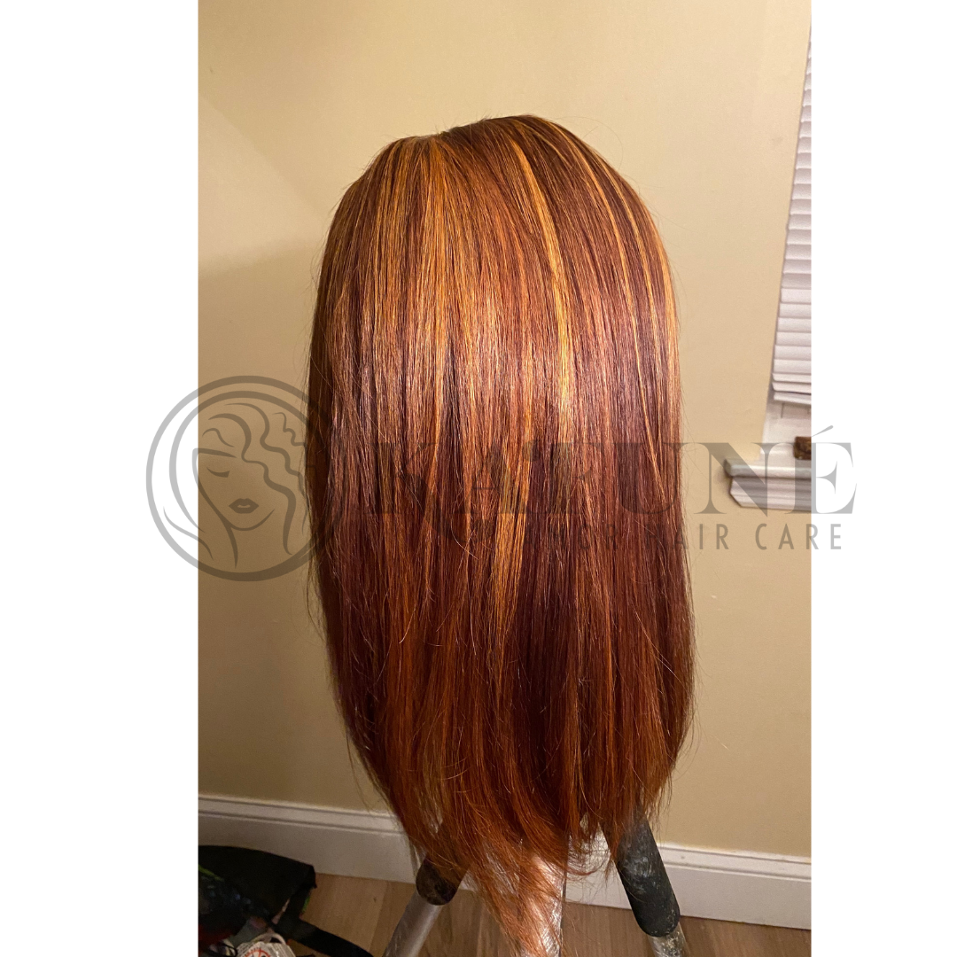 Sonya Custom Color Brown Hair with High lights Lace Wig