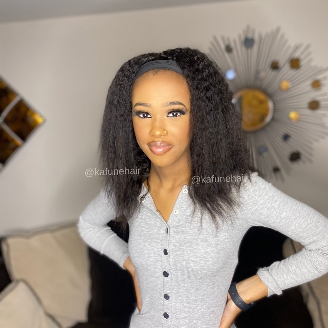 Kinky Straight Head band Wig - Kafuné hair (Growing Upscale Hair LLC)