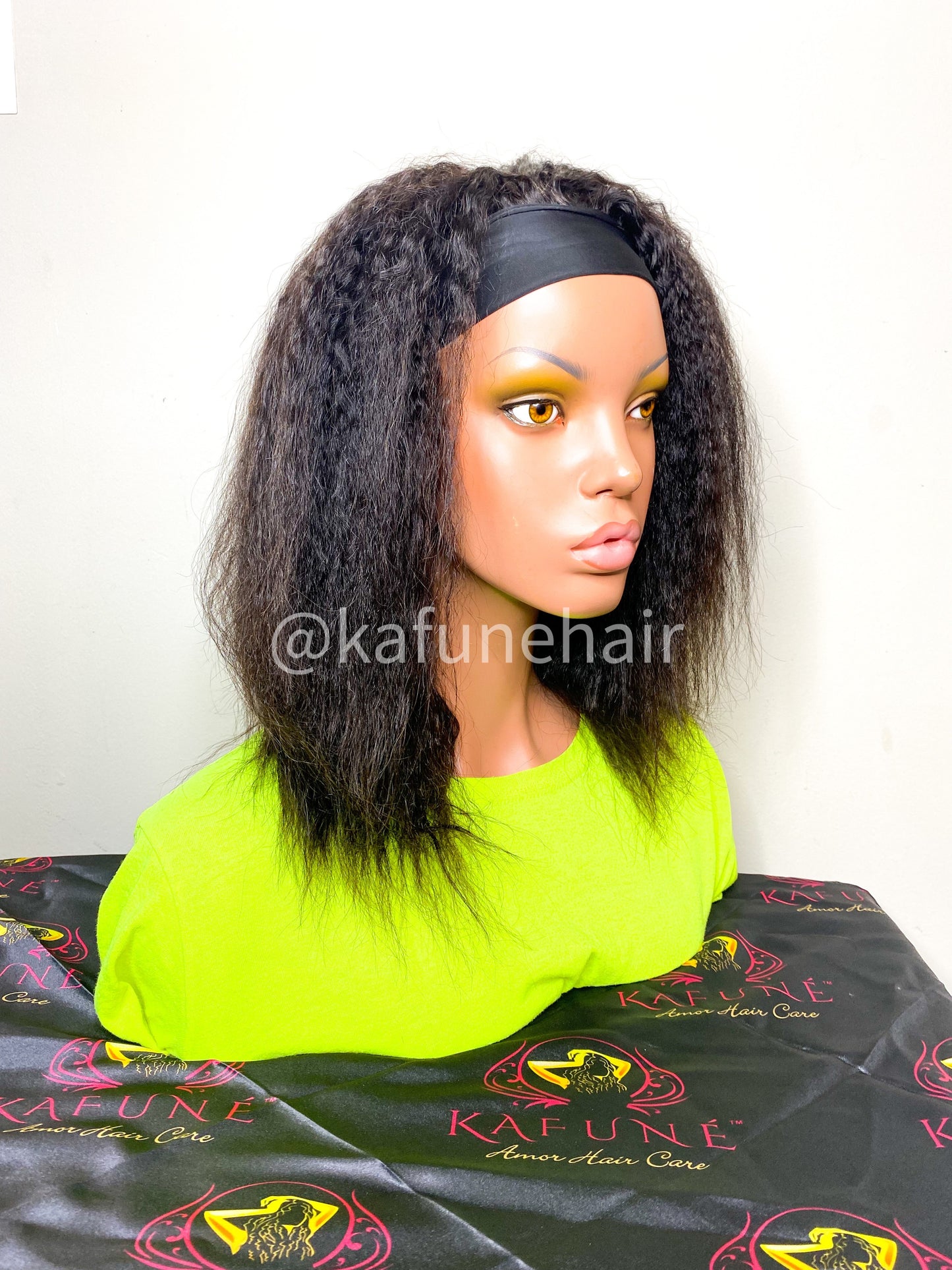 Kinky Straight Head band Wig - Kafuné hair (Growing Upscale Hair LLC)