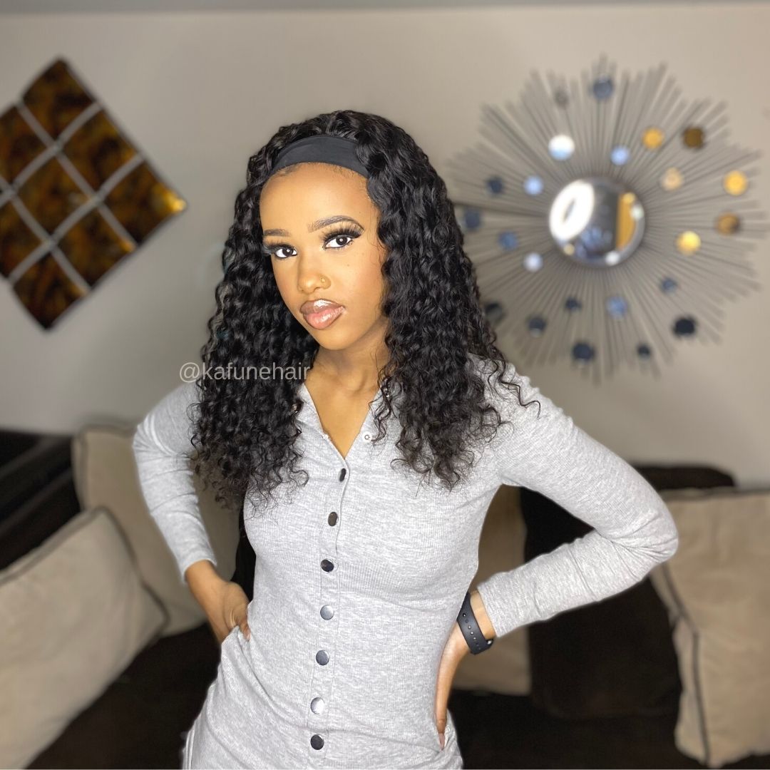 Deep Wave Head Band Wig - Available next day shipping - Kafuné hair (Growing Upscale Hair LLC)