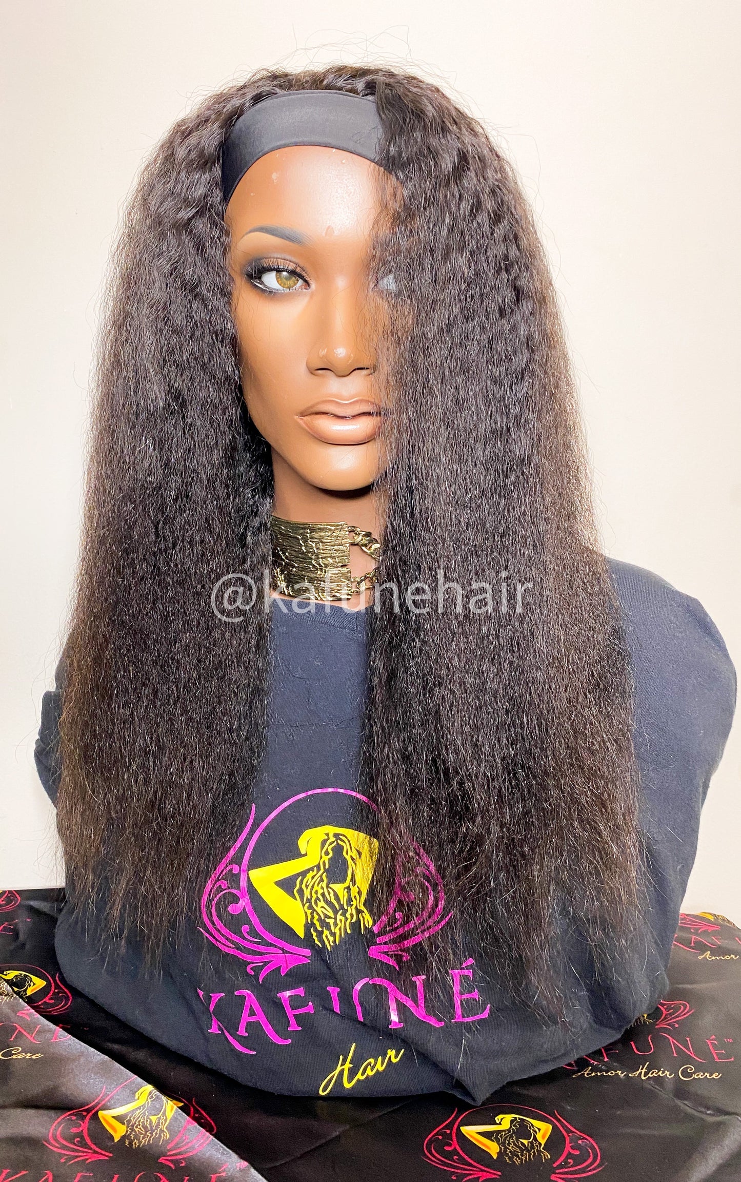 Kinky Straight Head band Wig - Kafuné hair (Growing Upscale Hair LLC)
