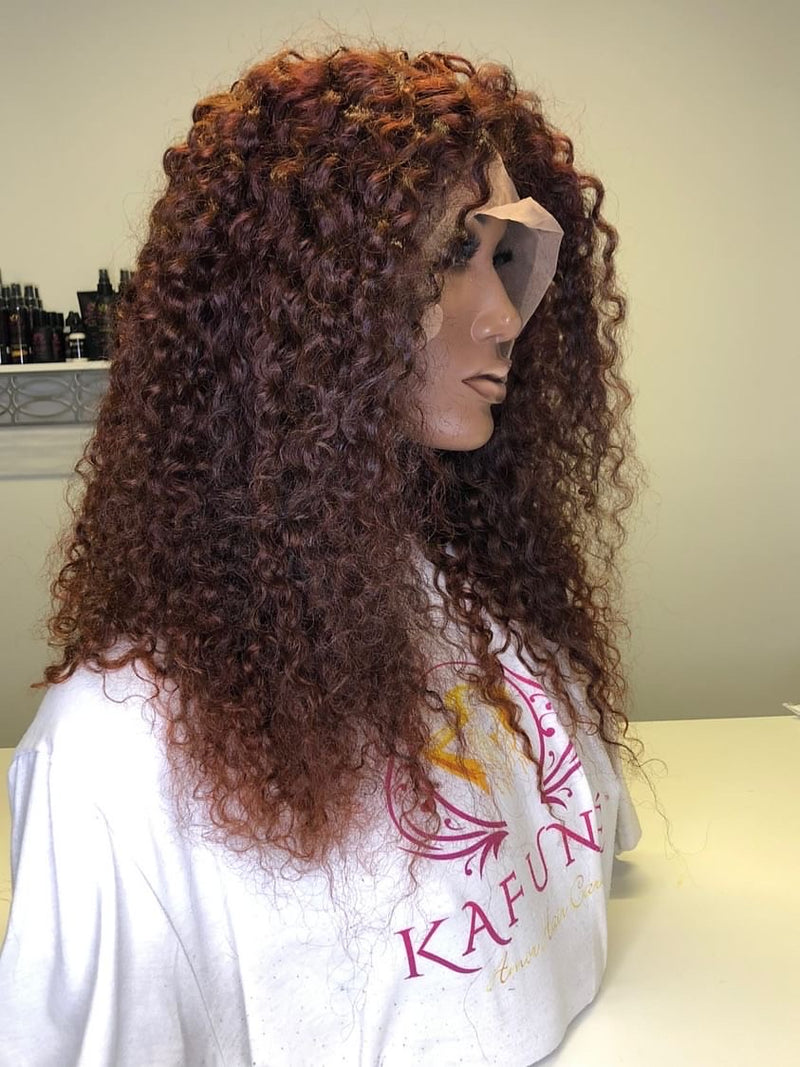 20" Mahagony Custom Colored Lace Front Wig