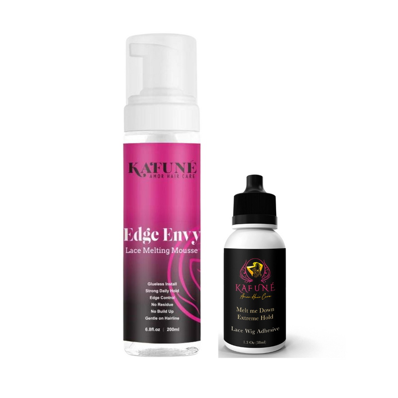Edge Envy & Lace Wig Adhesive By Kafune Amor Hair Care - 2in1 Holding Mousse and Adhesive