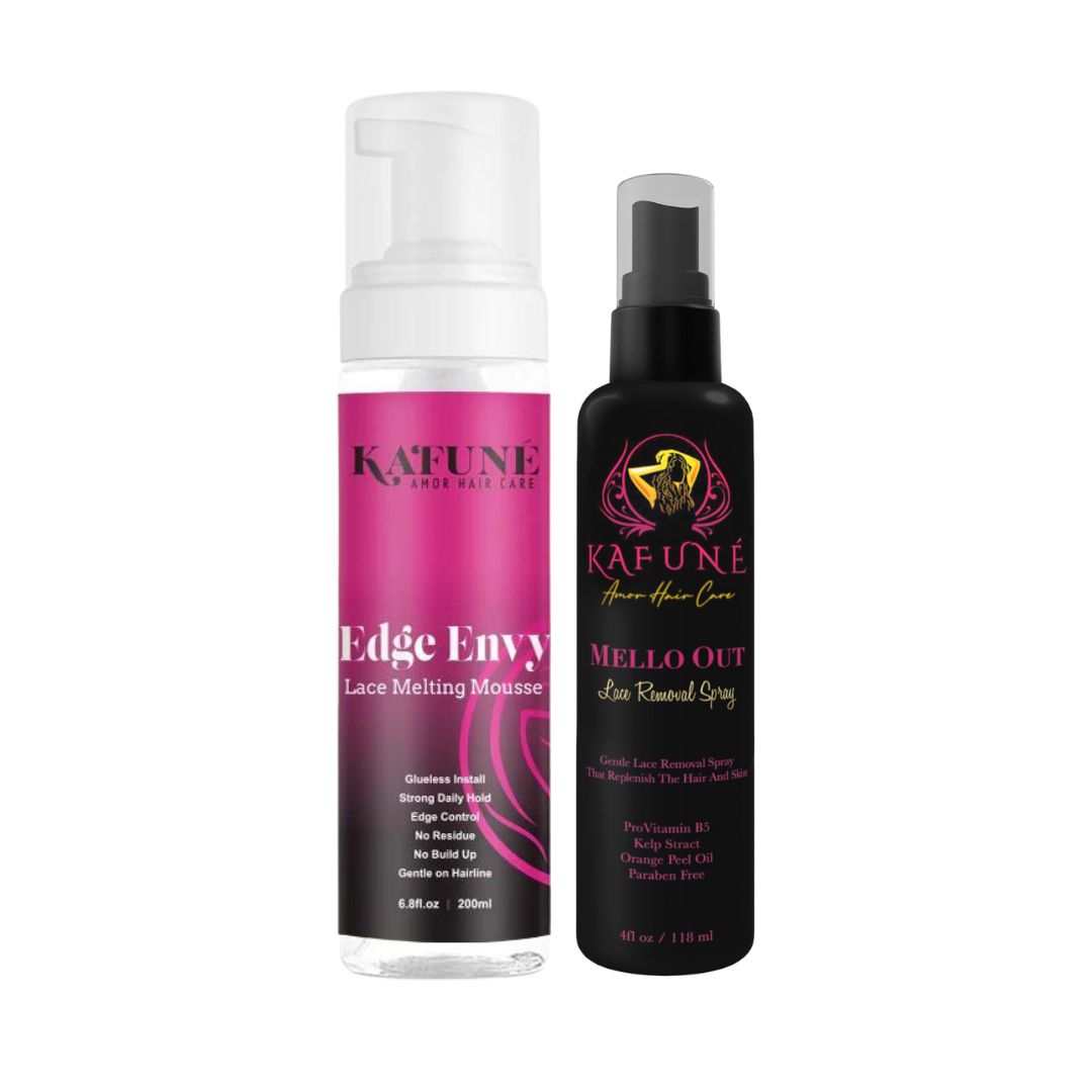 Edge Envy & Mello Out Removal Spray By Kafune Amor Hair Care - 2in1 Holding Mousse and Removal Spray for