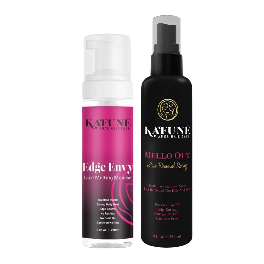 Edge Envy & Mello Out Removal Spray By Kafune Amor Hair Care - 2in1 Holding Mousse and Removal Spray for