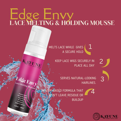Edge Envy & Lace Wig Adhesive By Kafune Amor Hair Care - 2in1 Holding Mousse and Adhesive