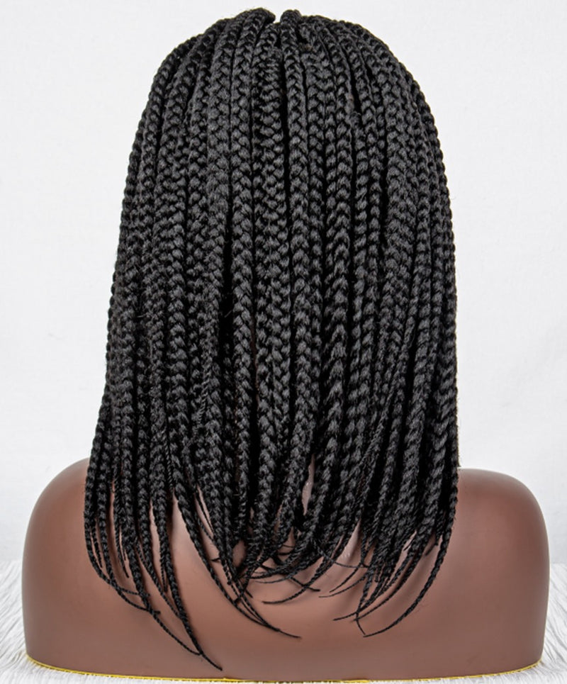Spice Full Synthetic Box Braid Lace Wig - Angled bob Style