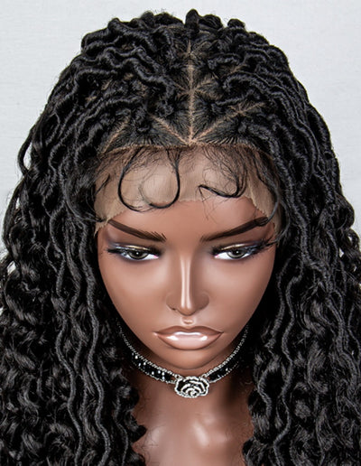 Koffee Full Synthetic Faux Loc Wavy Braid Lace Wig