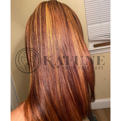 Sonya Custom Color Brown Hair with High lights Lace Wig