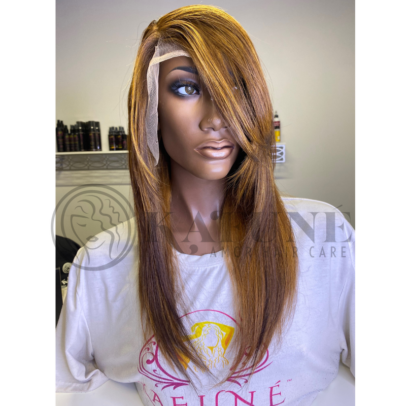 Sonya Custom Color Brown Hair with High lights Lace Wig