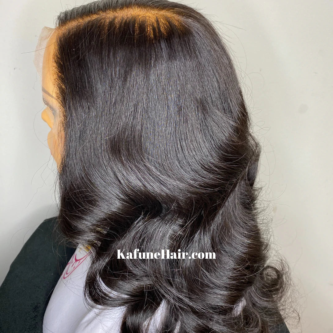 14" Nisha  Top Virgin Hair 13*4 Transparent 150% Density Lace Front Wig - Kafuné hair (Growing Upscale Hair LLC)