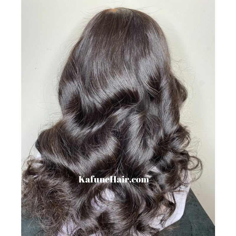 14" Nisha  Top Virgin Hair 13*4 Transparent 150% Density Lace Front Wig - Kafuné hair (Growing Upscale Hair LLC)
