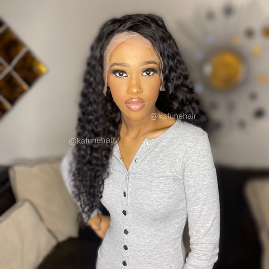 22" Deep Wavy & Curly Lace Front Wig - Kafuné hair (Growing Upscale Hair LLC)