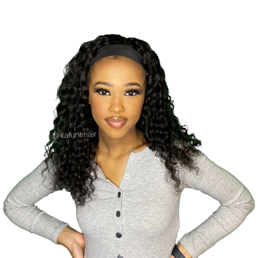 Deep Wave Head Band Wig - Available next day shipping - Kafuné hair (Growing Upscale Hair LLC)