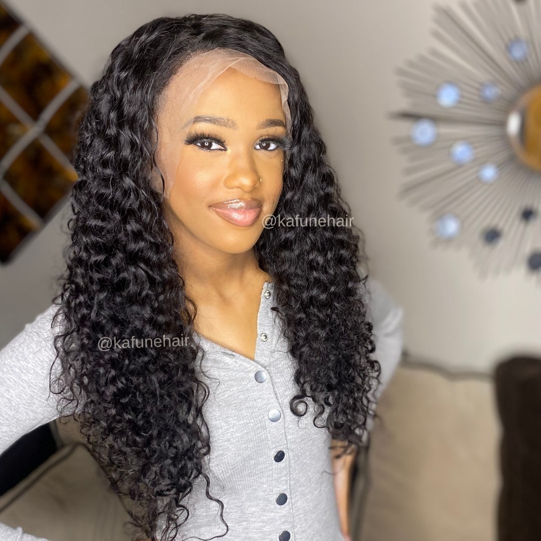 22" Deep Wavy & Curly Lace Front Wig - Kafuné hair (Growing Upscale Hair LLC)