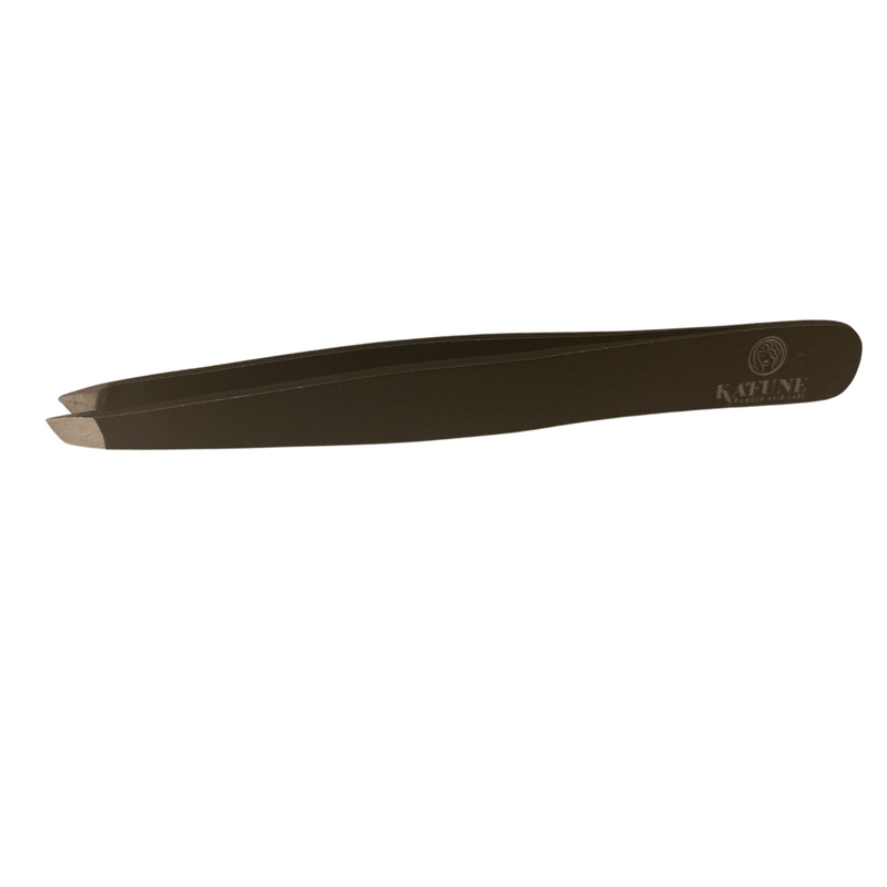 Slanted Head Eyebrow Clip Stainless Steel Tweezers - Kafuné hair (Growing Upscale Hair LLC)