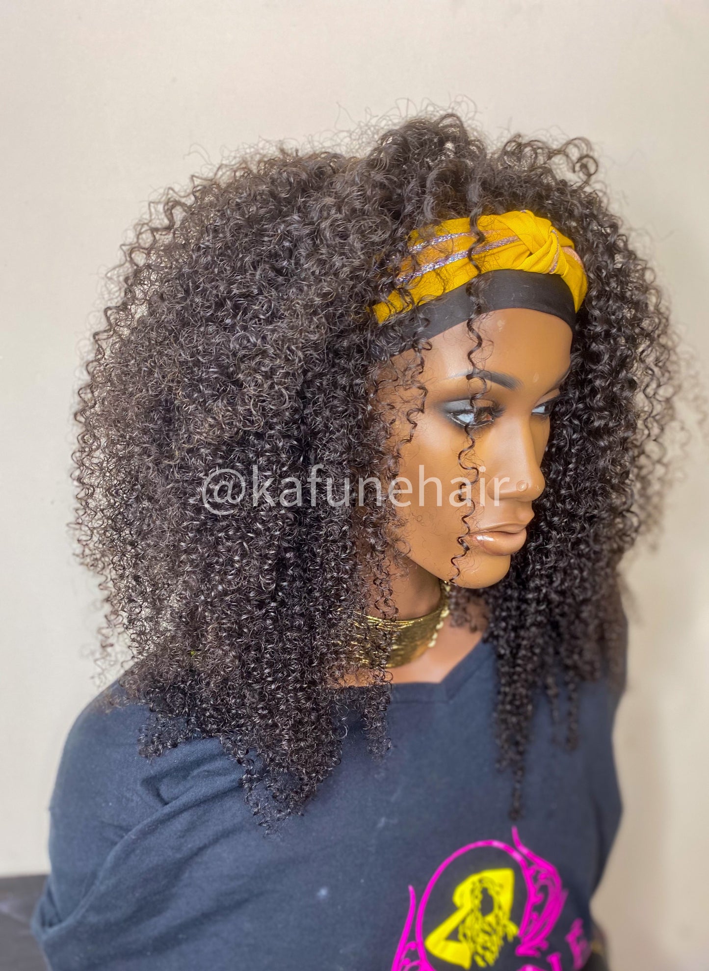 Kinky Curly Head Band Wig - Kafuné hair (Growing Upscale Hair LLC)