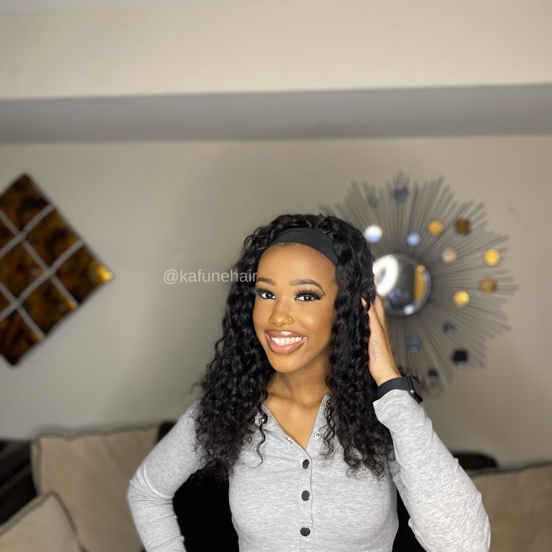 Deep Wave Head Band Wig - Available next day shipping - Kafuné hair (Growing Upscale Hair LLC)