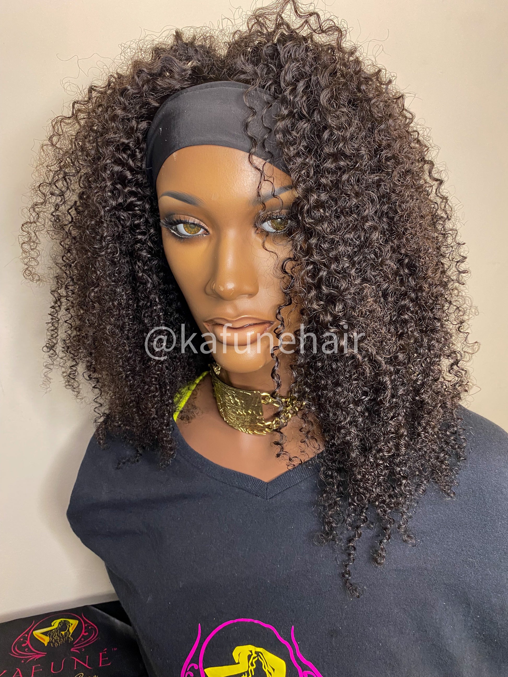 Kinky Curly Head Band Wig - Kafuné hair (Growing Upscale Hair LLC)