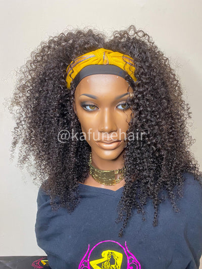 Kinky Curly Head Band Wig - Kafuné hair (Growing Upscale Hair LLC)