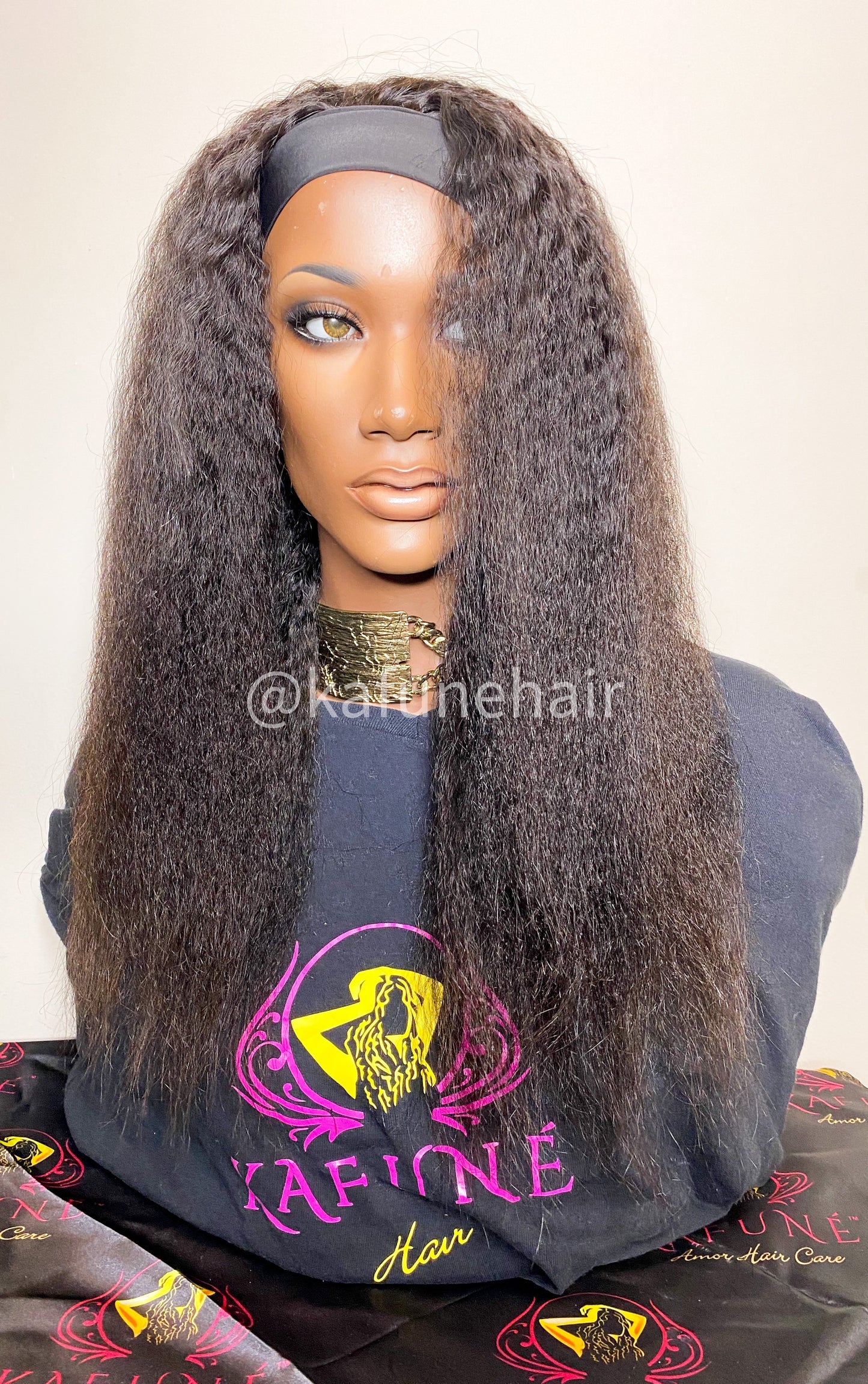 Kinky Straight  Head band Wig - Kafuné hair (Growing Upscale Hair LLC)