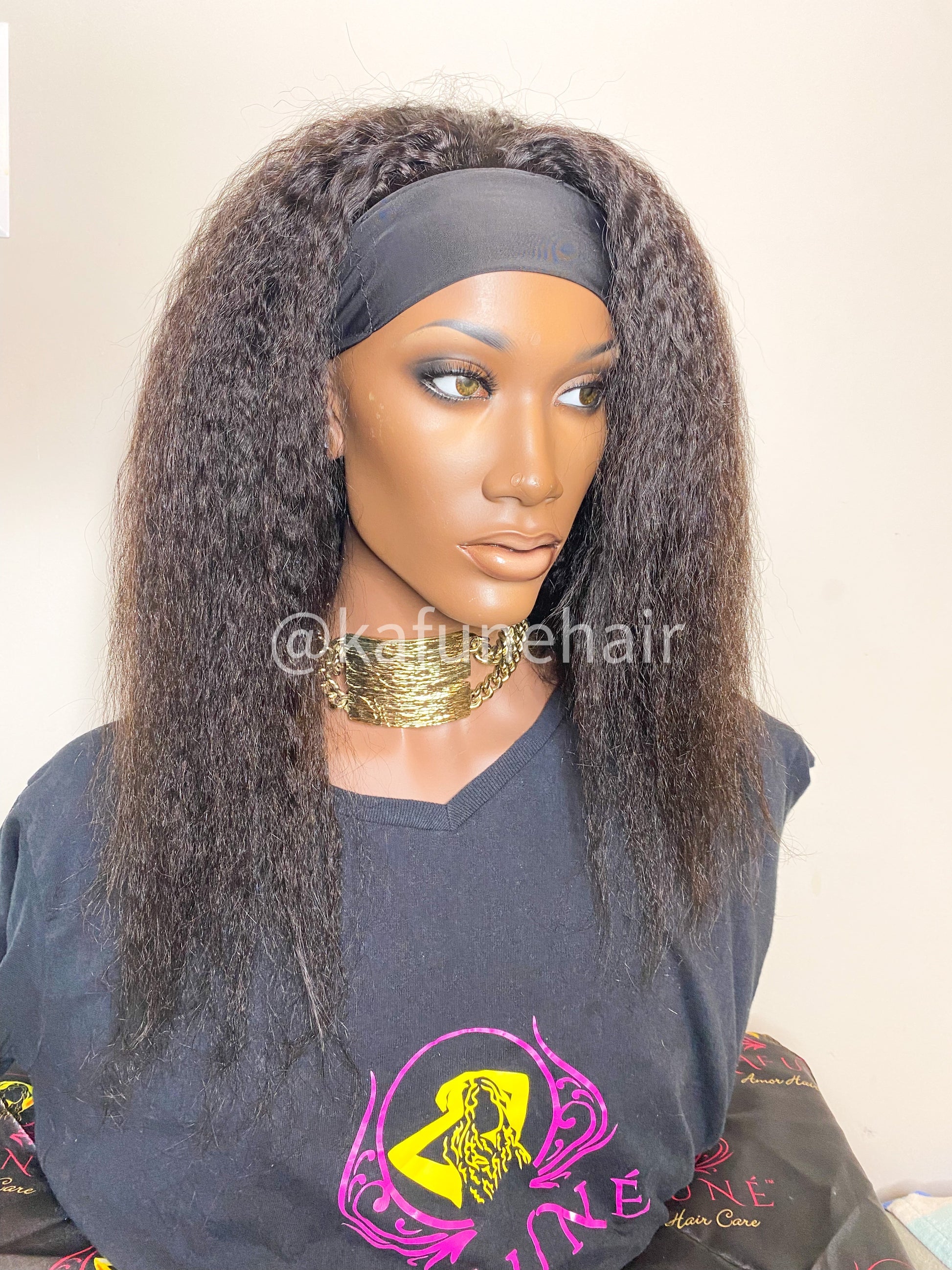 Kinky Straight  Head band Wig - Kafuné hair (Growing Upscale Hair LLC)