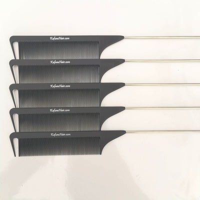 Carbon hair precision rat tail parting comb Heat resistant antistatic - Available Next Business day Shipping - Kafuné hair (Growing Upscale Hair LLC)