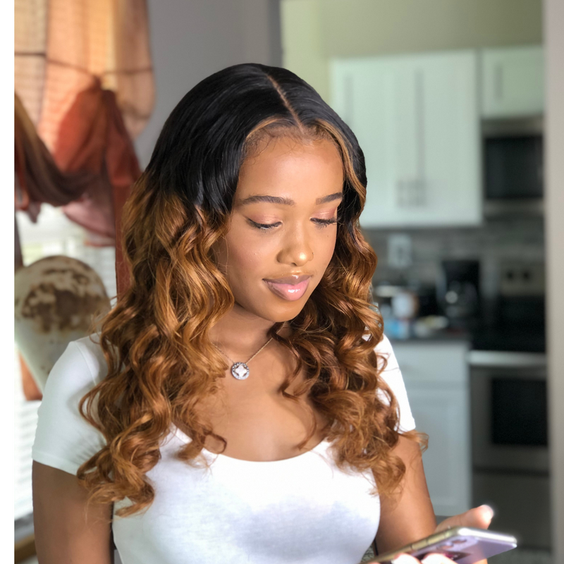 Custom Colored Straight Lace Front Wig - Kafuné hair (Growing Upscale Hair LLC)