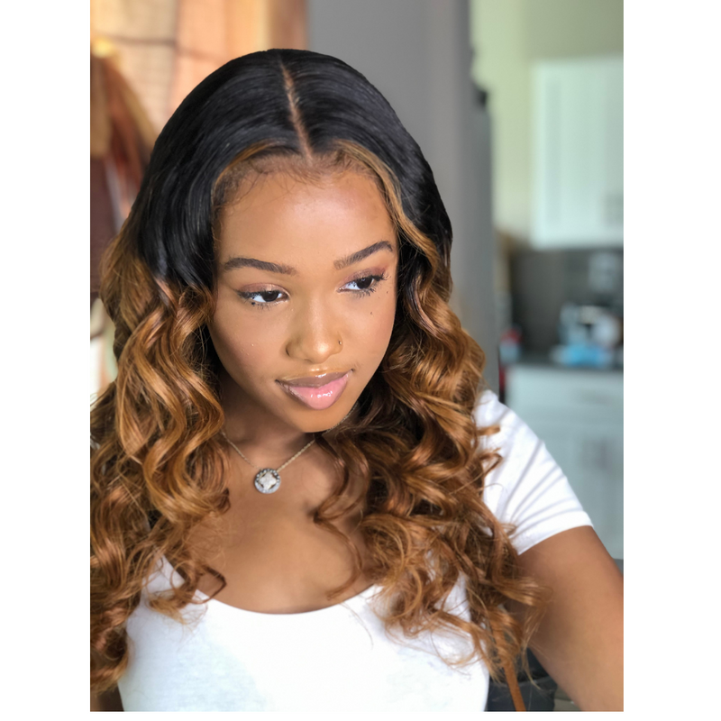 Custom Colored Straight Lace Front Wig - Kafuné hair (Growing Upscale Hair LLC)
