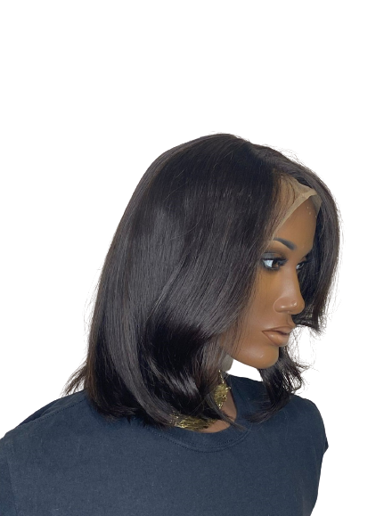 10" Lauren 13*4 Transparent lace Machine Premade Bob Wig 150% Density  Lace Front Wig - Kafuné hair (Growing Upscale Hair LLC)