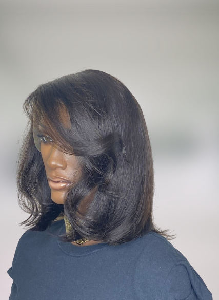 10" Lauren 13*4 Transparent lace Machine Premade Bob Wig 150% Density  Lace Front Wig - Kafuné hair (Growing Upscale Hair LLC)