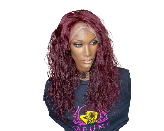 18" Lynn 99J burgundy 13*4 transparent lace frontal custom wig 150% density - Kafuné hair (Growing Upscale Hair LLC)