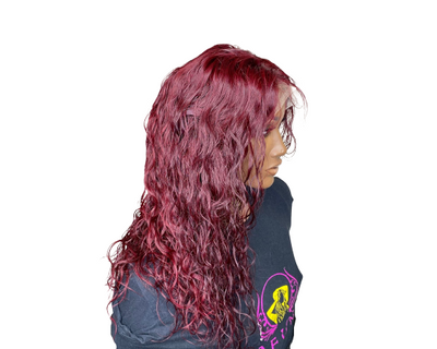 18" Lynn 99J burgundy 13*4 transparent lace frontal custom wig 150% density - Kafuné hair (Growing Upscale Hair LLC)