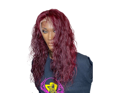 18" Lynn 99J burgundy 13*4 transparent lace frontal custom wig 150% density - Kafuné hair (Growing Upscale Hair LLC)