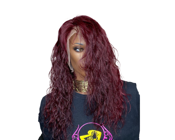 18" Lynn 99J burgundy 13*4 transparent lace frontal custom wig 150% density - Kafuné hair (Growing Upscale Hair LLC)