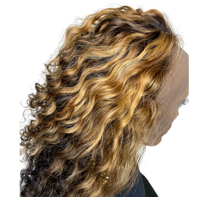 12" Deep Wave Custon Color 360 Full Lace Wig Medium Cap - Next Day Shipping Available - Kafuné hair (Growing Upscale Hair LLC)