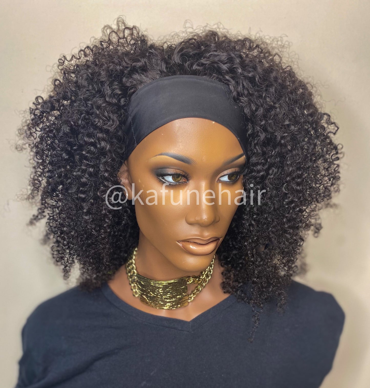 Kinky Curly Head Band Wig - Kafuné hair (Growing Upscale Hair LLC)