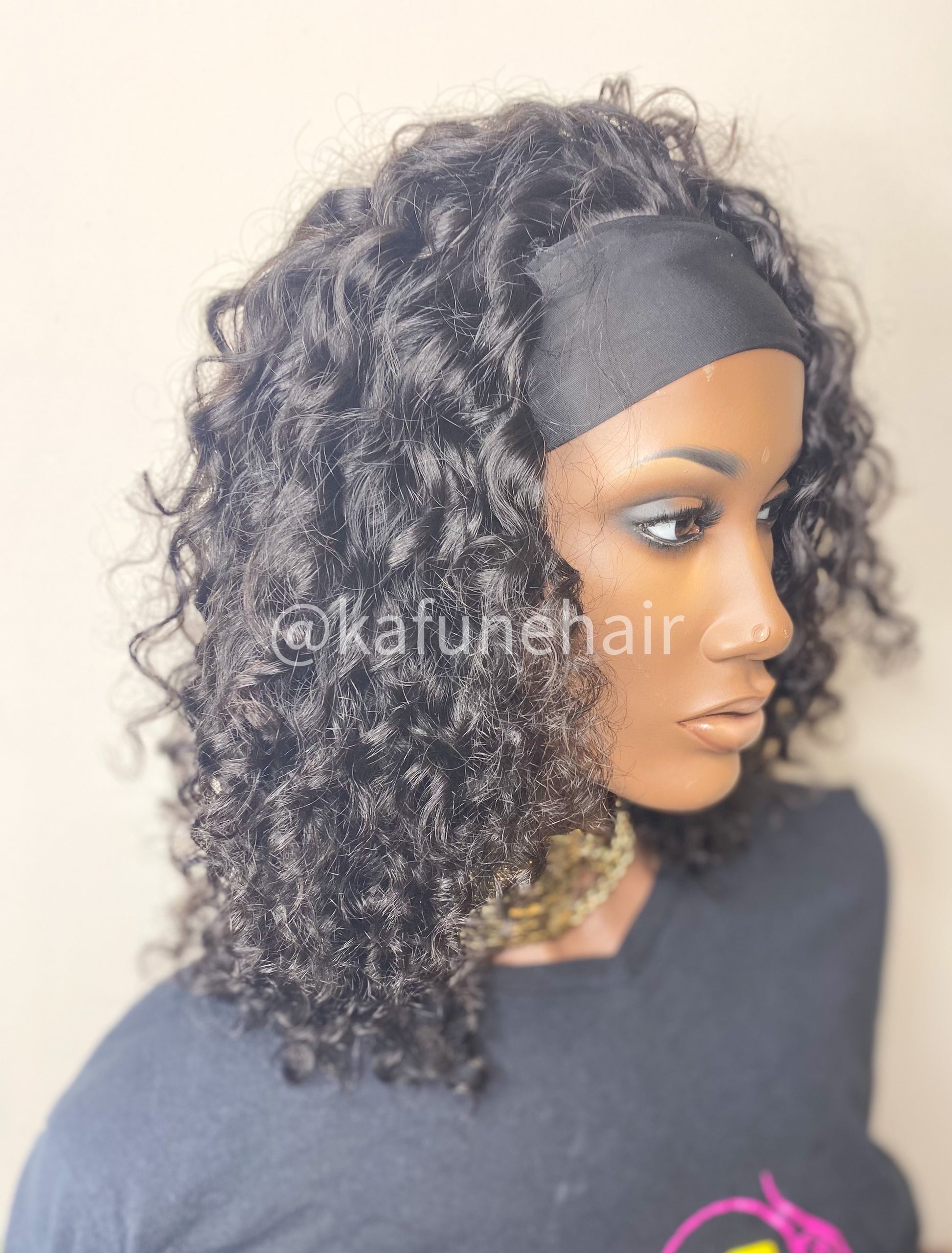 Deep Wave Head Band Wig - Kafuné hair (Growing Upscale Hair LLC)