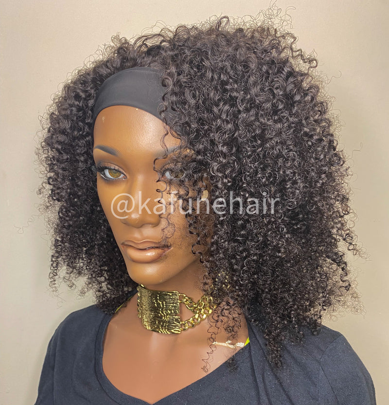 Kinky Curly Head Band Wig - Kafuné hair (Growing Upscale Hair LLC)
