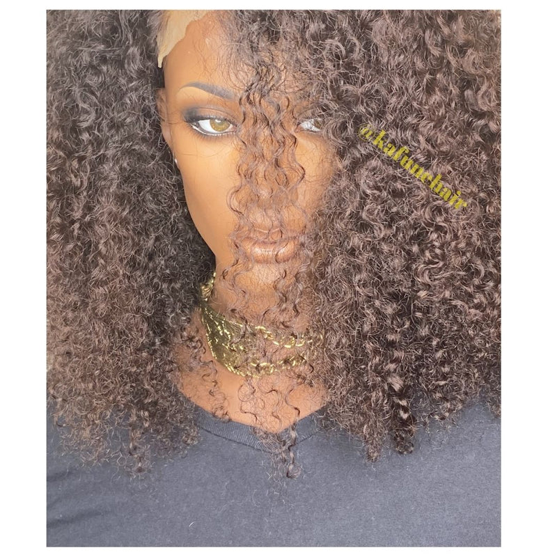18" Tight curly Closure lace Wig- Available for Next Day Shipping - Kafuné hair (Growing Upscale Hair LLC)