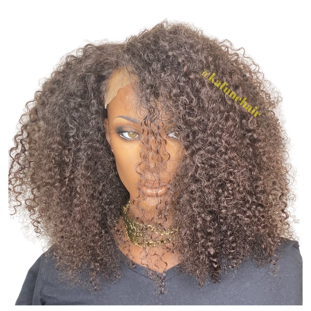 18" Tight curly Closure lace Wig- Available for Next Day Shipping - Kafuné hair (Growing Upscale Hair LLC)