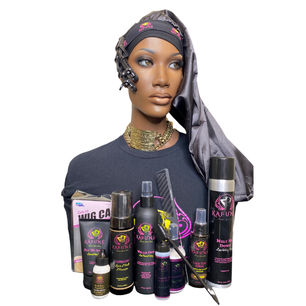 Kafune Amor Hair Melt Me Down Lace Melting Spray Ultimate KIT with Mello  Out Remover for lace Wigs, lace Front, Strong Hold Large Size Waterproof  and